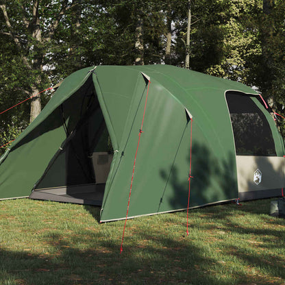Detail van de vidaXL Dome Tent in groen, met open ingang en stevige constructie.