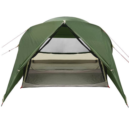 Detail van de vidaXL Dome Tent in groen, met open ingang en zijpanelen.