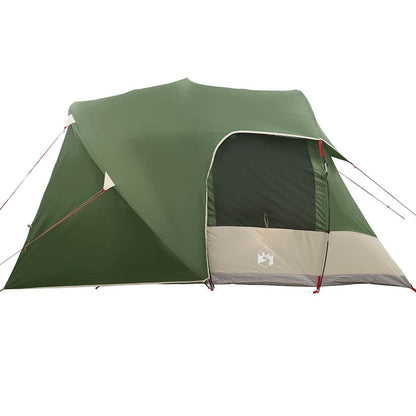 Detail van de groene vidaXL Dome Tent met open ingang en waterdichte stof.