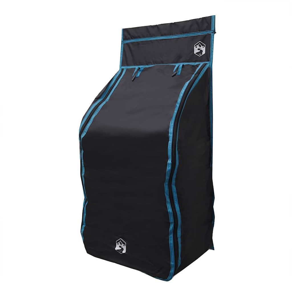 Detailweergave van de vidaXL Hangende Tent Organizer met zwarte en blauwe randen.