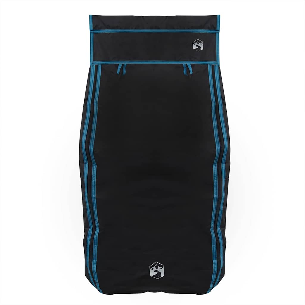 Detail van de vidaXL Hangende Tent Organizer met zwarte stof en blauwe accenten.