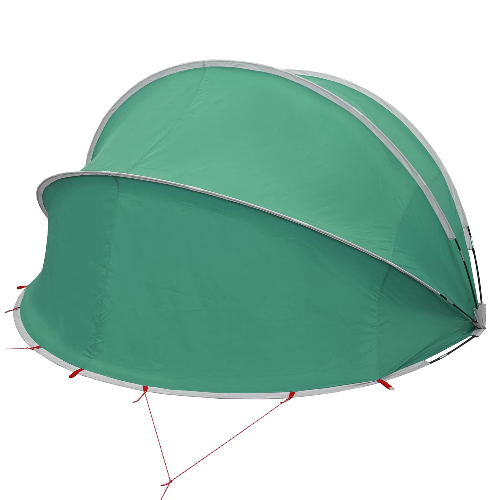 Detail van de vidaXL Pooldome in blauw, zijaanzicht met bevestigingslijnen.