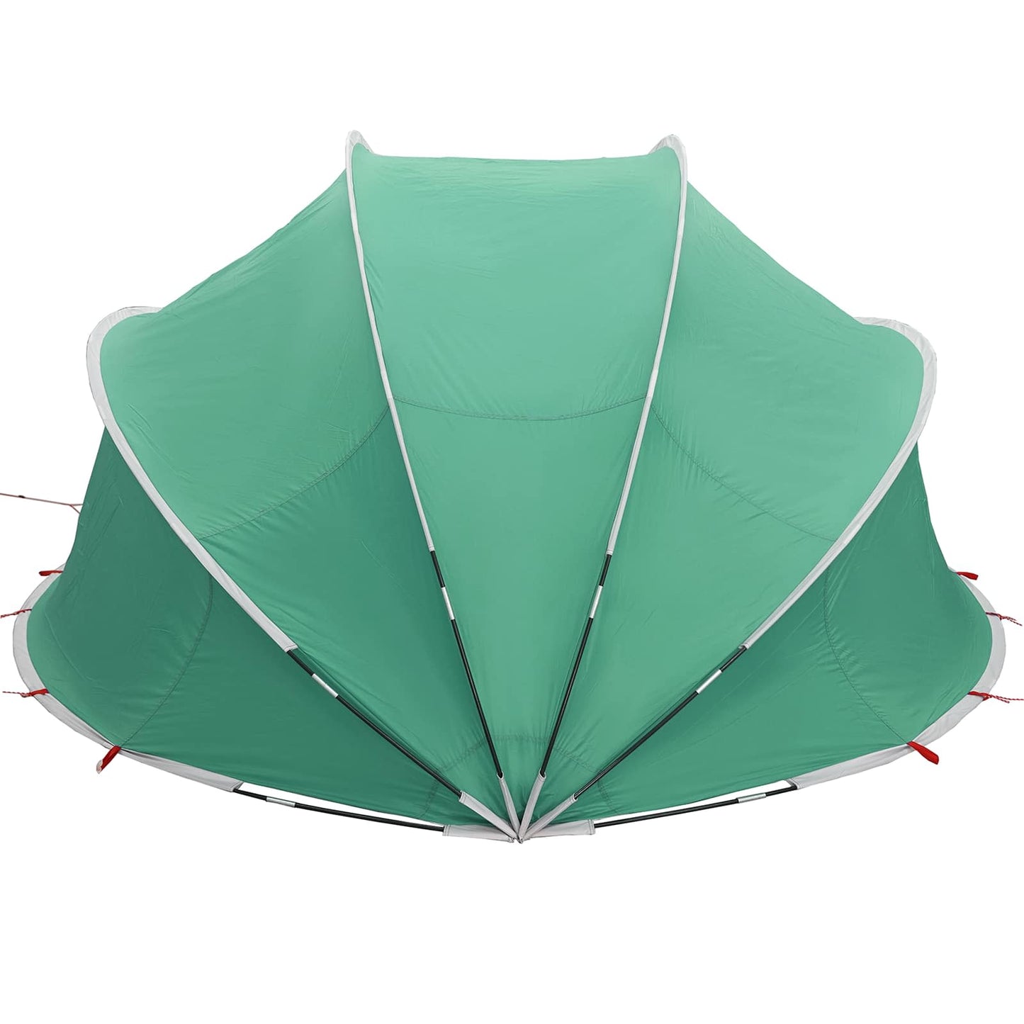 Detail van de vidaXL Pooldome in blauw met opgevouwen zijwanden en stevige bevestigingen.