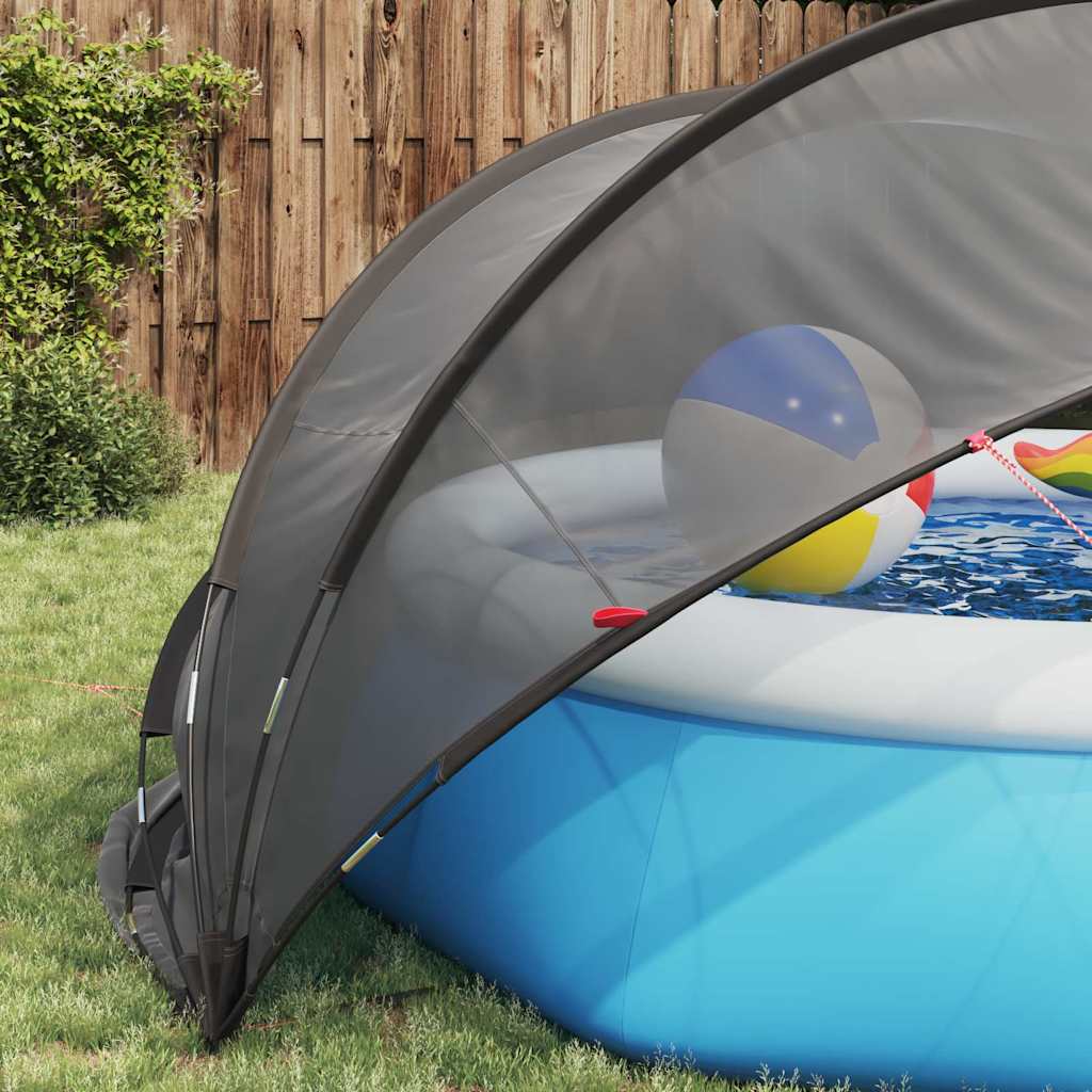 vidaXL Pooldome Zwart 336 x 322 x 160 cm 185T polyester met PU-coating