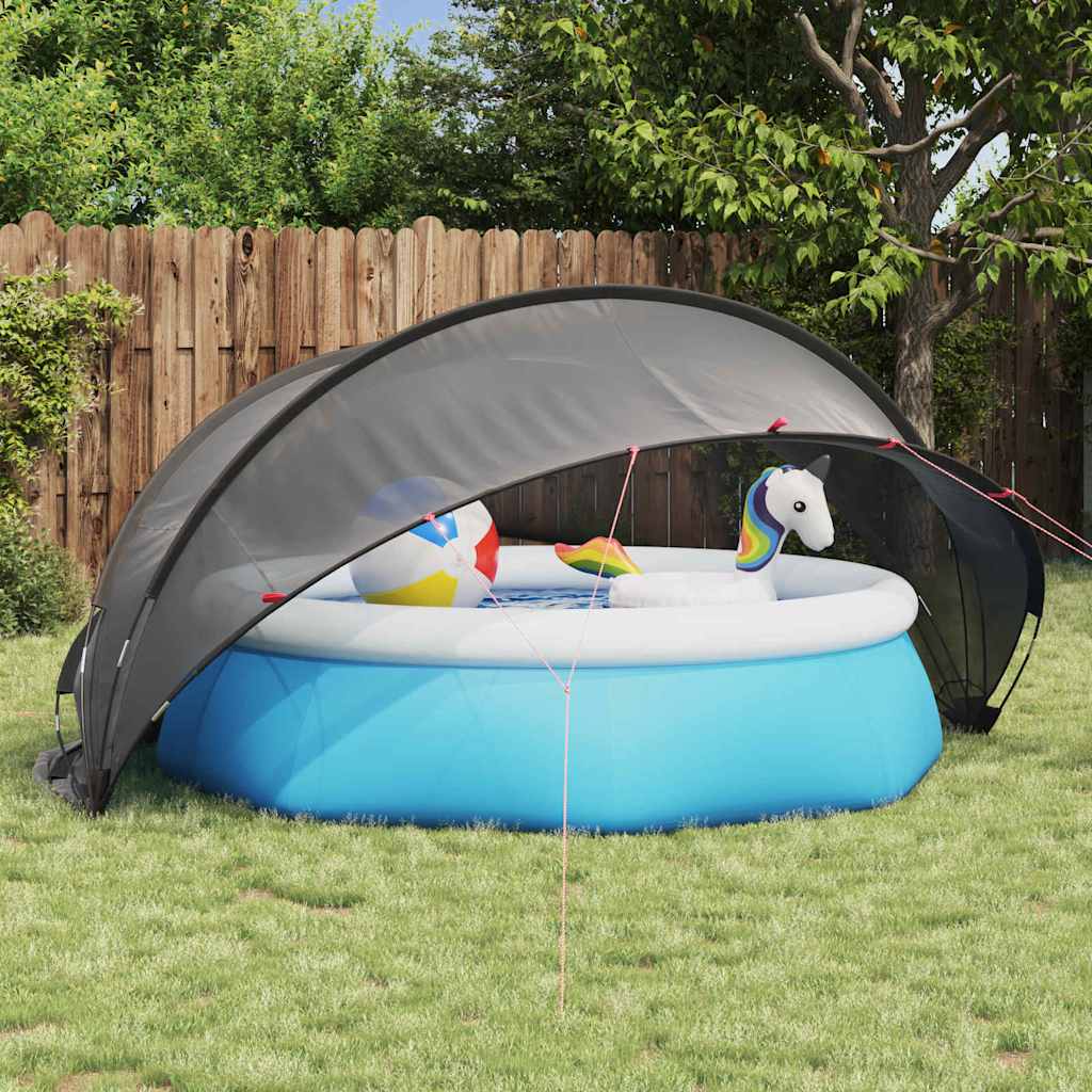 vidaXL Pooldome Zwart 336 x 322 x 160 cm 185T polyester met PU-coating