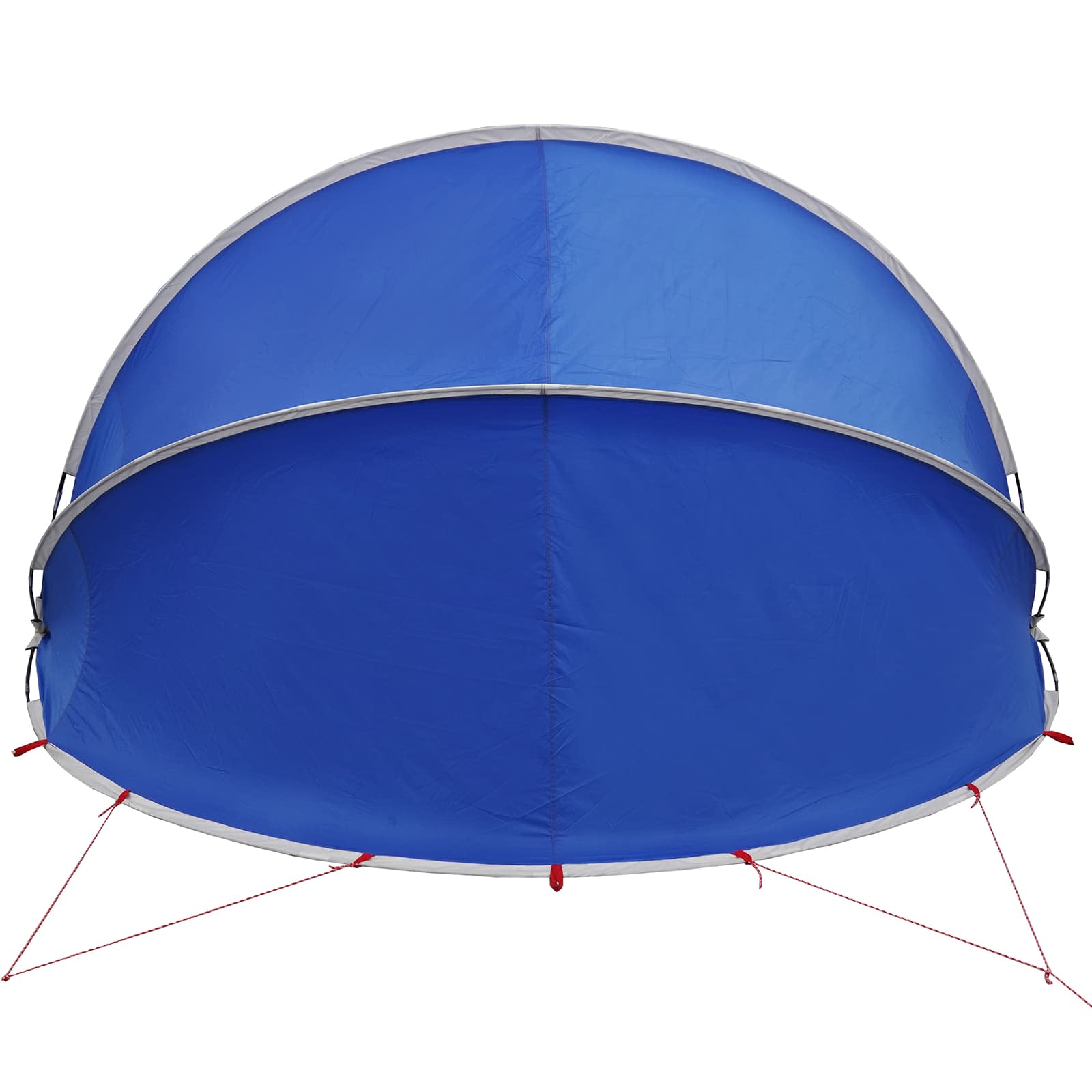 Detail van de blauwe vidaXL Pooldome met stevige bevestigingslijnen en gebogen ontwerp.