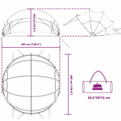 vidaXL Pooldome Grijs en Oranje 405 x 405 x 192 cm