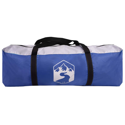 Blauwe draagtas voor de vidaXL Pooldome met logo en stevige handvatten.