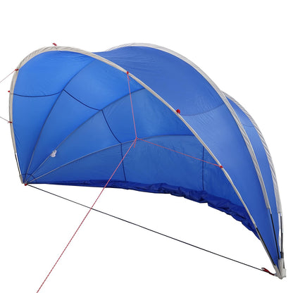 Detail van de blauwe vidaXL Pooldome met PU-coating en bevestigingslijnen.