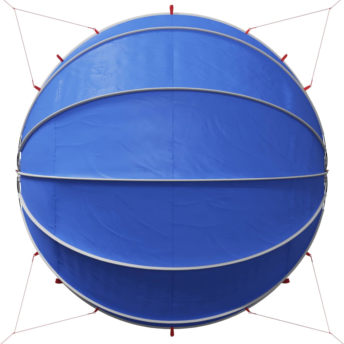 Detail van de blauwe vidaXL Pooldome met horizontale lijnen en bevestigingspunten.