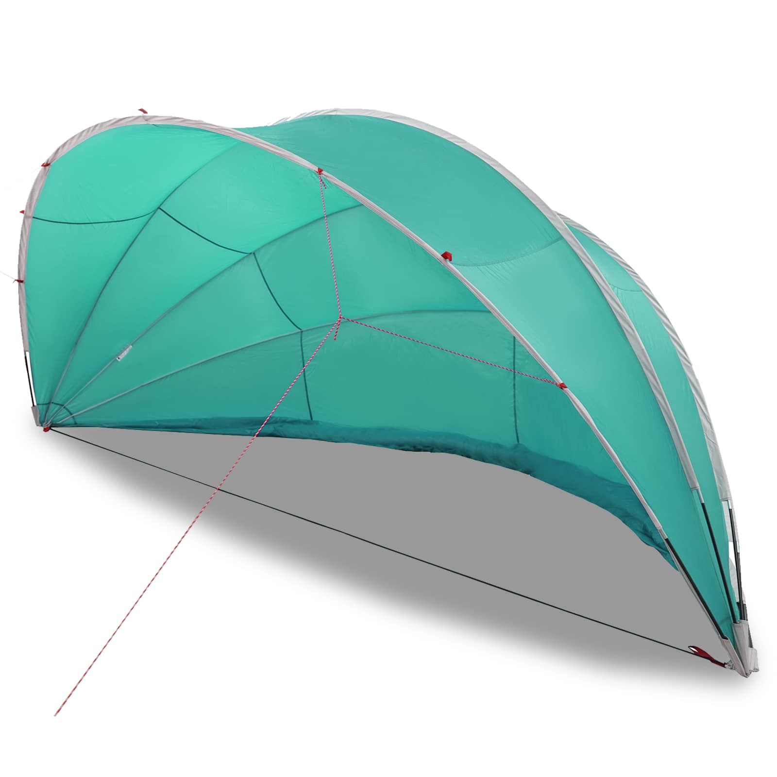 Detail van de blauwe vidaXL Pooldome met opzetstructuur en stevige bevestigingen.