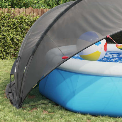 vidaXL Pooldome Zwart 472 x 460 x 229 cm 185T polyester met PU-coating