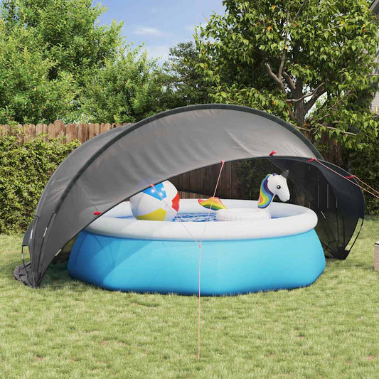 vidaXL Pooldome Zwart 472 x 460 x 229 cm 185T polyester met PU-coating