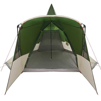 Detail van de vidaXL Teepee Tent met groene wanden en open ingangen.