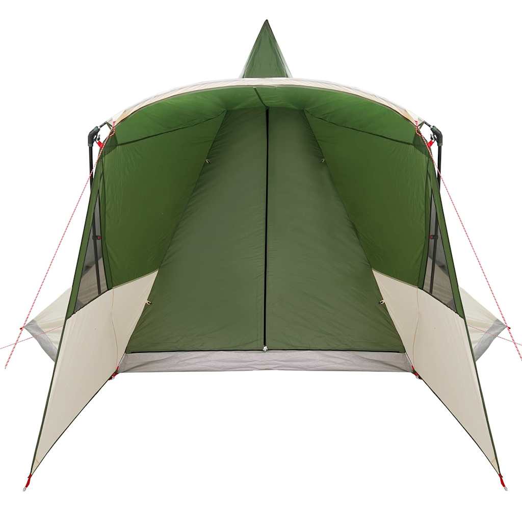 Detail van de vidaXL Teepee Tent met open zijwanden en groene kleur.