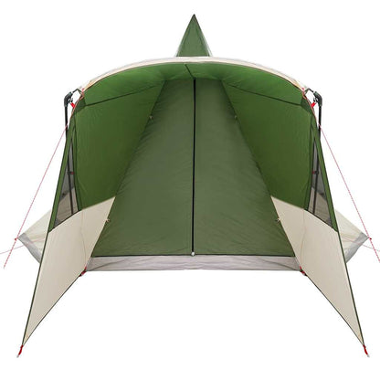 Detail van de vidaXL Teepee Tent met open zijwanden en groene kleur.