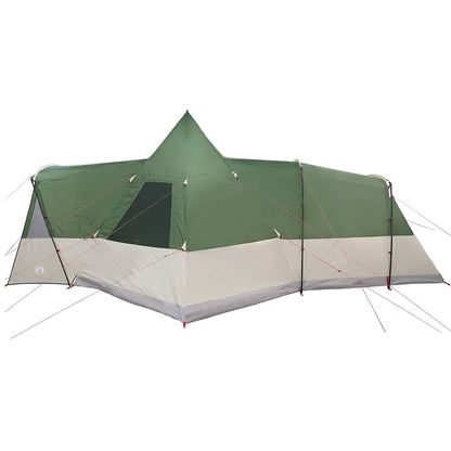 Detail van de vidaXL Teepee Tent in groen, met een zijaanzicht en duidelijke dakstructuur.