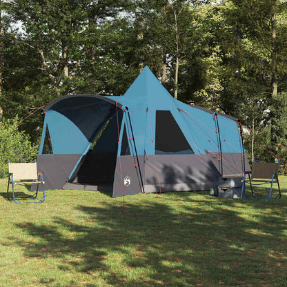 Blauwe vidaXL Teepee Tent voor 8 personen, met ruime ingang en stevige constructie.