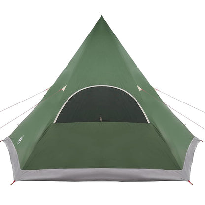 Detail van de groene vidaXL Teepee Tent met een grote ingang en waterbestendige stof.