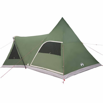 Detail van de vidaXL Teepee Tent in groen, met zijaanzicht en open ingang.