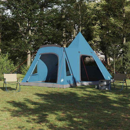 Blauwe vidaXL Teepee Tent voor 5 personen, waterbestendig met royale afmetingen.