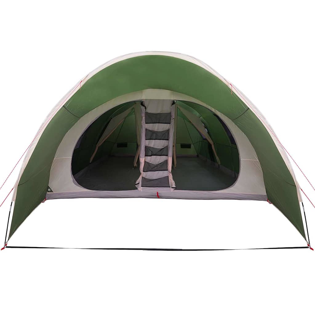 Detail van de vidaXL Tunnel Tent in groen, met ingang en binnenruimte zichtbaar.