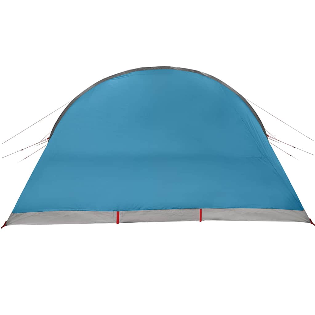 Detail van de blauwe vidaXL Tunnel Tent met een gladde, waterafstotende buitenkant.