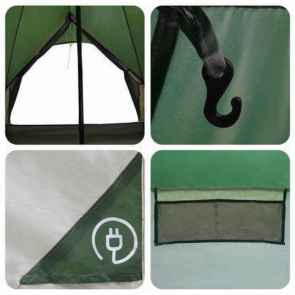 Detail van de ingebouwde licht haak en ventilatierooster in de vidaXL Teepee Tent.