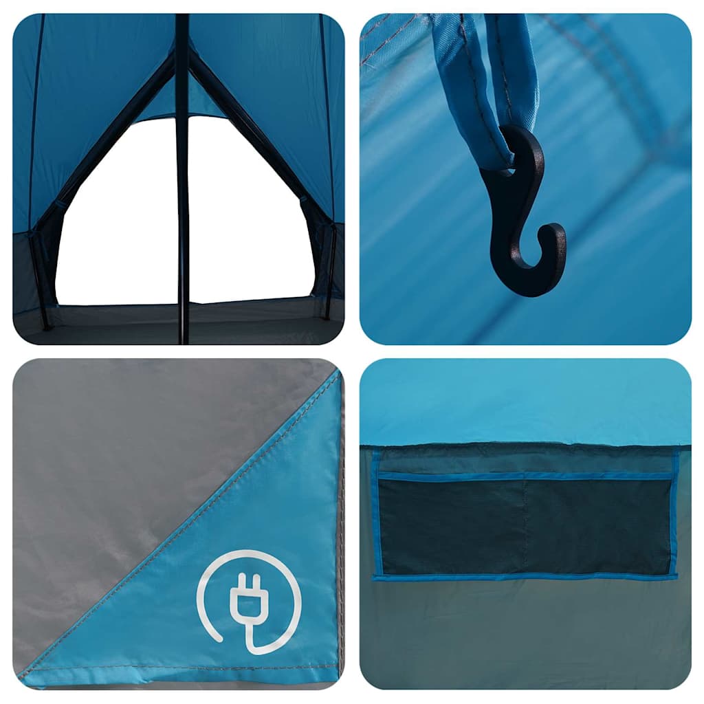 Detail van de ingebouwde lichthaak en ventilatierooster van de vidaXL Teepee Tent.