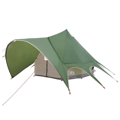Detail van de vidaXL Teepee Tent in groen, met een ruime overkapping en stevige stokken.
