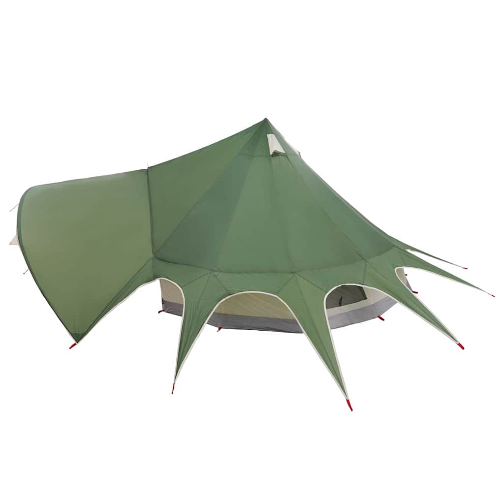 Detail van de groene vidaXL Teepee Tent met unieke, spitse vorm en ruime ingang.