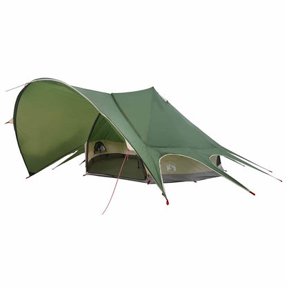 Detail van de vidaXL Teepee Tent in groen met grijze accenten, zijaanzicht.