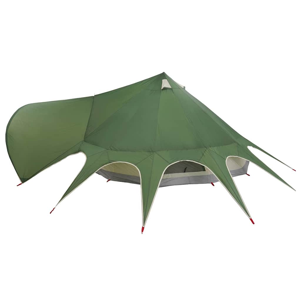 Detail van de vidaXL Teepee Tent met groene en grijze kleur en unieke vorm.