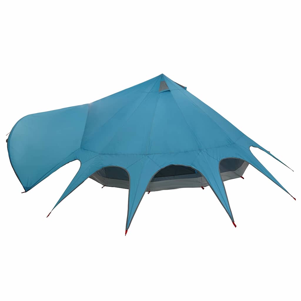 Detail van de blauwe vidaXL Teepee Tent met unieke spitse vorm en waterdichte coating.