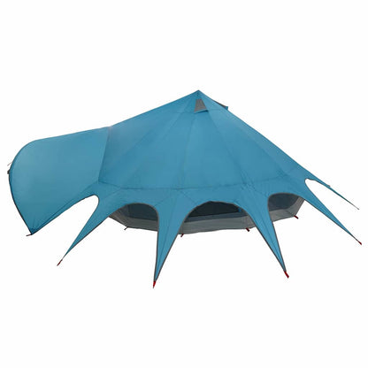 Detail van de blauwe vidaXL Teepee Tent met unieke spitse vorm en waterdichte coating.