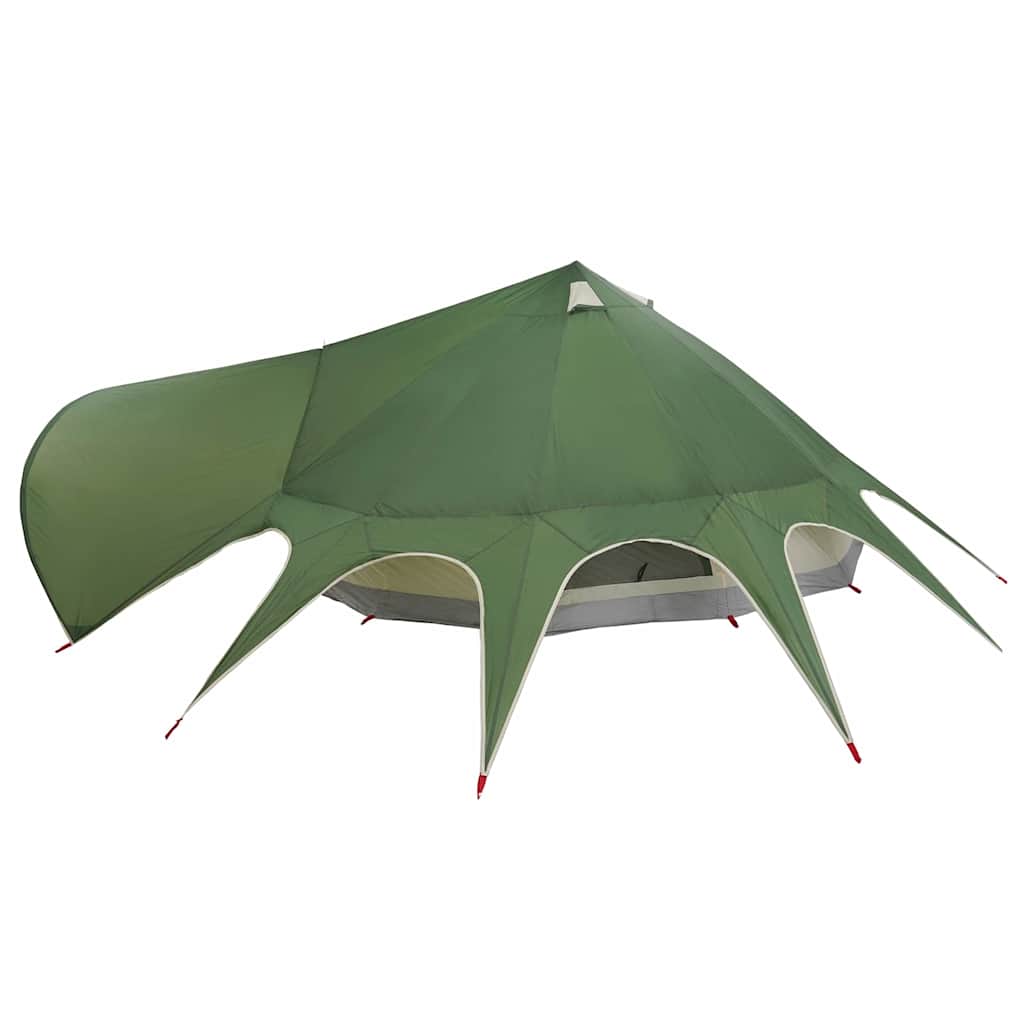 Detail van de vidaXL Teepee Tent met groene bovenkant en opvallende hoeken.