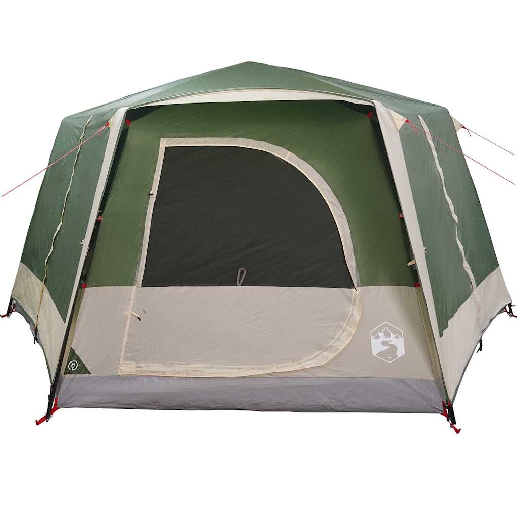 Detail van de groene vidaXL Cabine Tent met grote ingang en ventilatierooster.