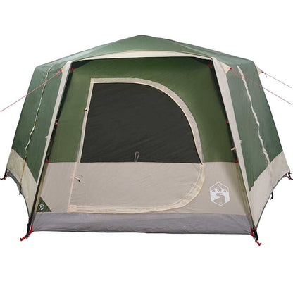 Detail van de groene vidaXL Cabine Tent met grote ingang en ventilatierooster.