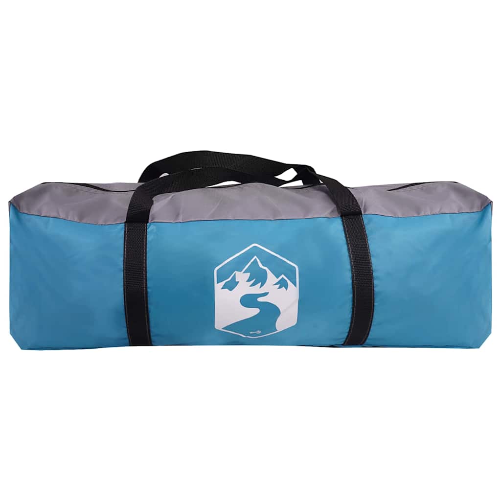 Blauwe vidaXL cabine tent in draagtas, met logo en zwarte handgrepen.