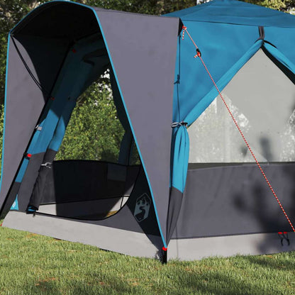 Zijaanzicht van de vidaXL Cabine Tent met waterdichte stof en ventilatieroosters.