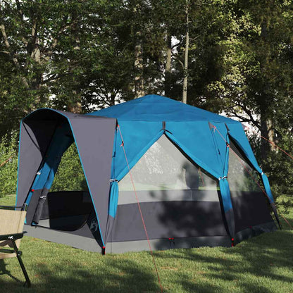 vidaXL Cabine Tent voor 5 personen in blauw, met waterdichte en UV-bestendige materialen.