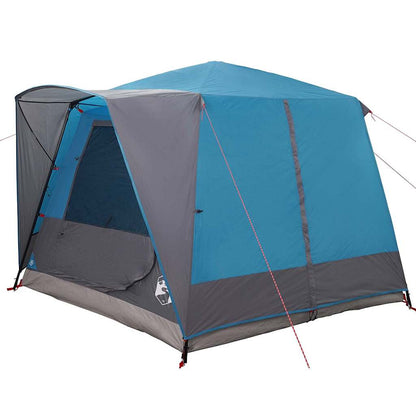 Detail van de vidaXL Cabine Tent in blauw, zijaanzicht met open ingang.