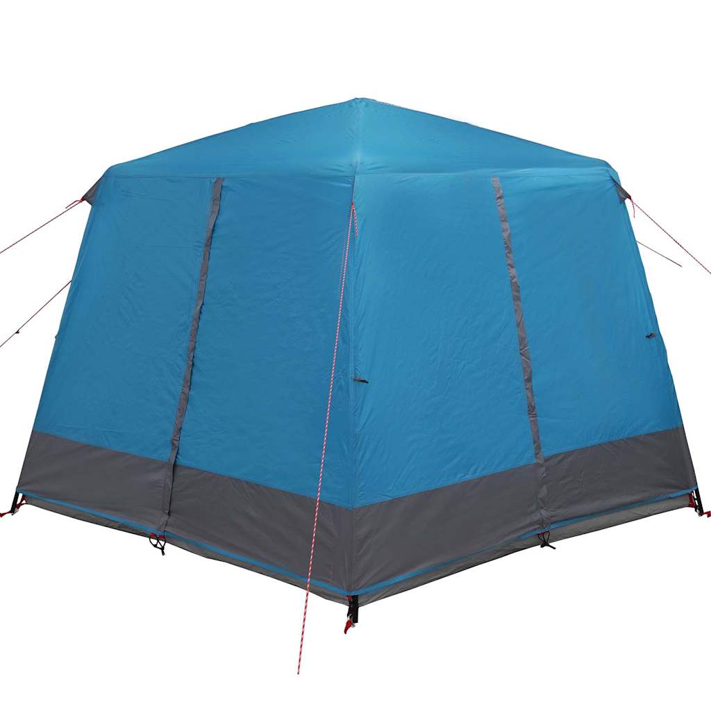 Zijaanzicht van de vidaXL Cabine Tent in blauw met grijze onderrand.