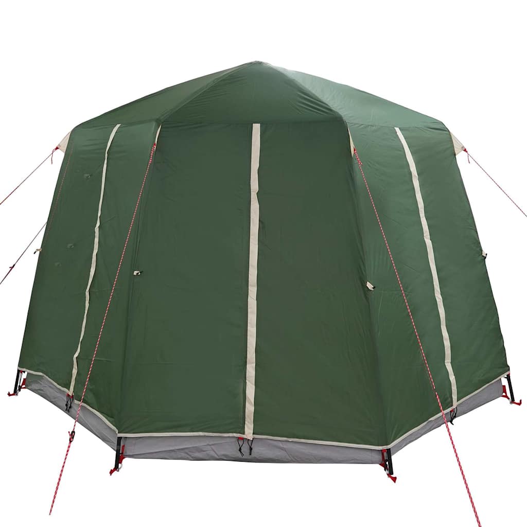 Detail van de groene vidaXL Cabine Tent met stevige bevestigingslijnen en waterdichte coating.