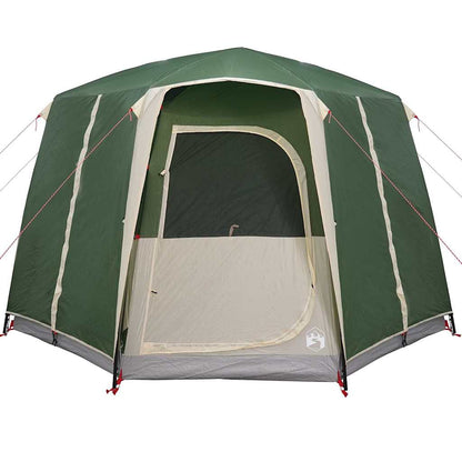 Detail van de groene vidaXL cabine tent met een zijaanzicht van de ingang.