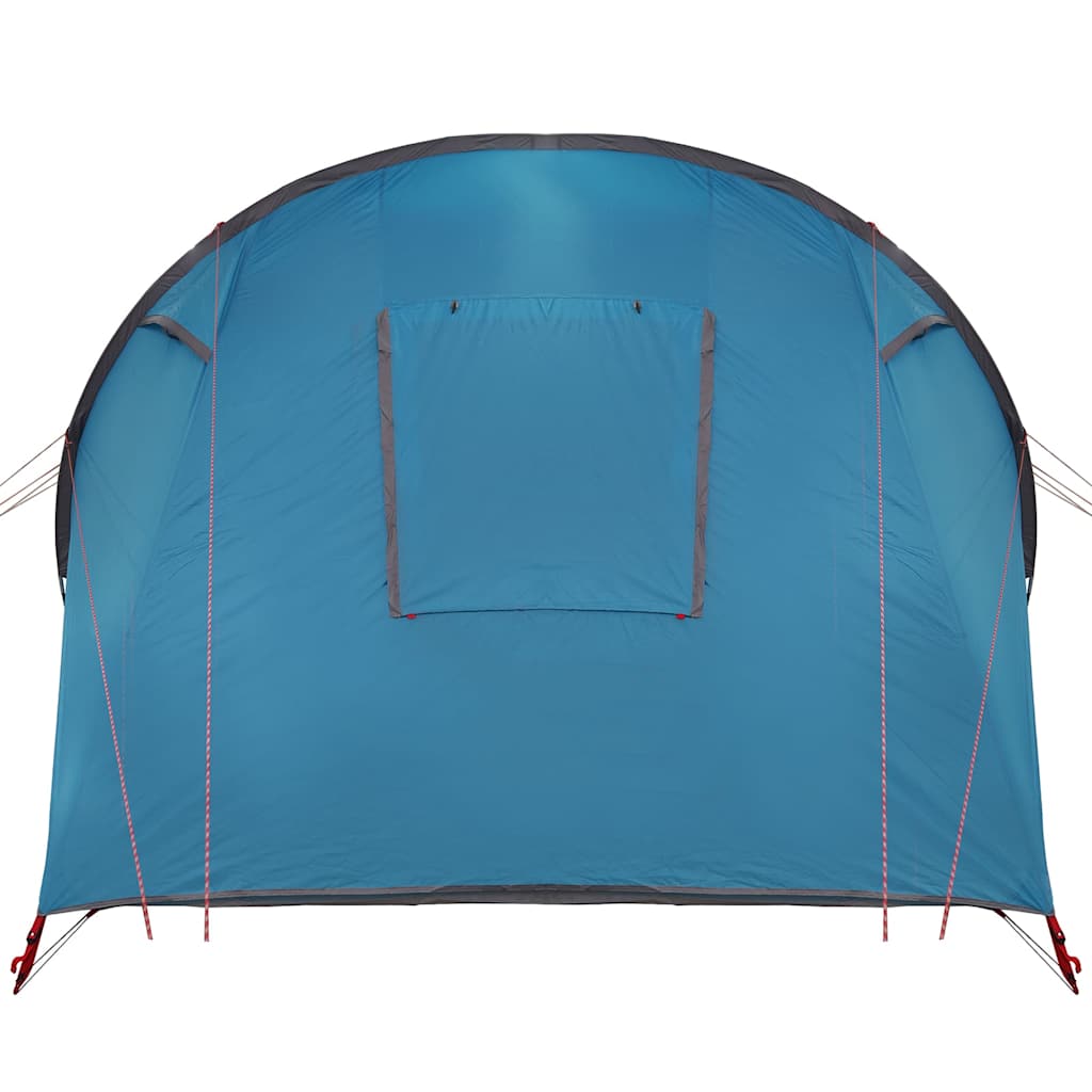 Detail van de blauwe achterkant van de vidaXL Tunnel Tent met ventilatierooster.