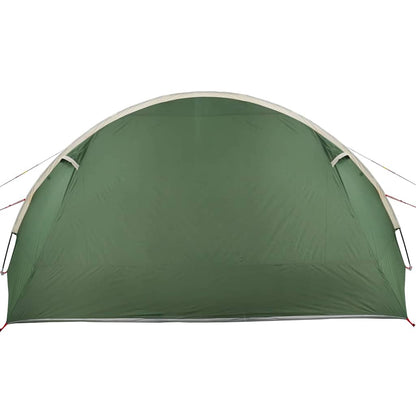 Detail van de groene vidaXL Tunnel Tent met een gladde, waterdichte buitenkant.