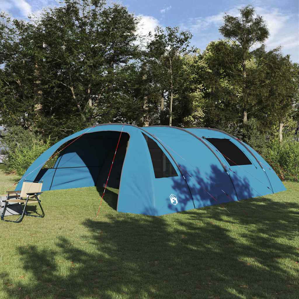 Blauwe vidaXL Tunnel Tent voor 6 personen, ruime opstelling in de natuur.