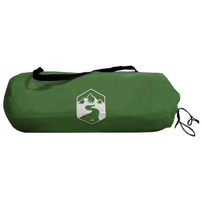 Groene vidaXL Tunnel Tent opbergtas met logo, zijaanzicht.