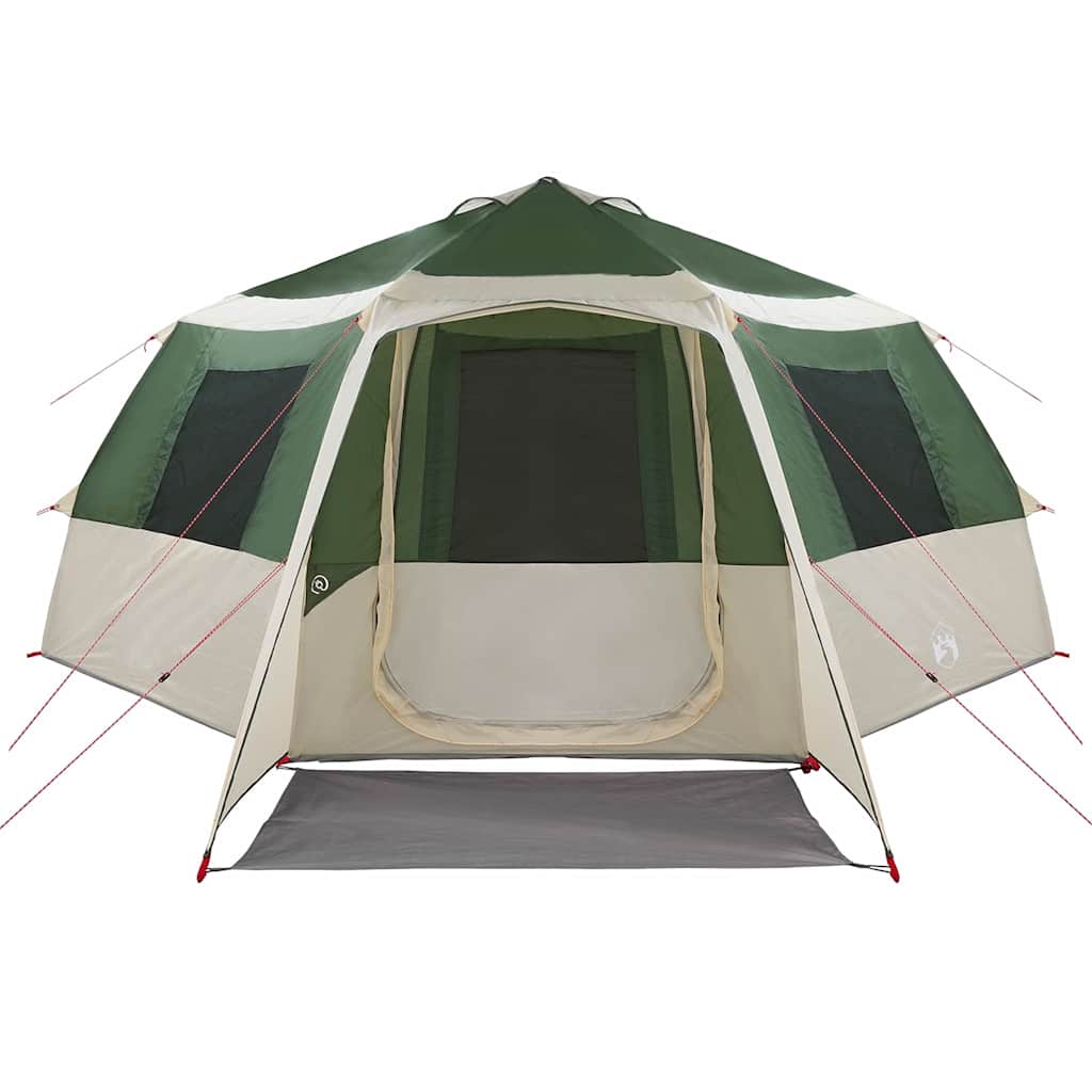 Detail van de groene vidaXL Cabin Tent met open ingang en ventilatiedetails.